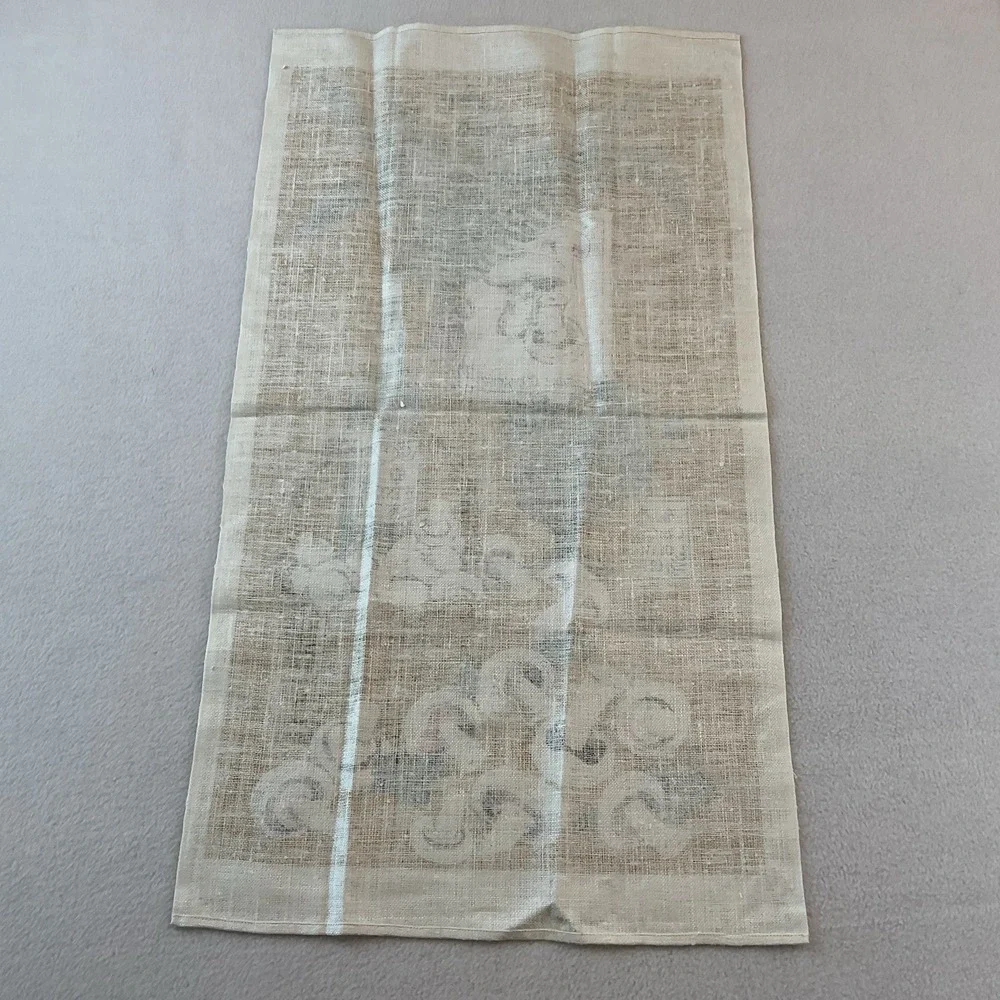Kay Dee Handprints Linen‎ Kitchen Towel Mushrooms Lois Long Wine Basket VTG NEW
